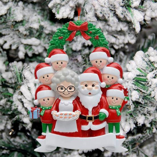 Christmas Pendant Santa Claus Family Hanging Pendant Classic Colors Family Theme Festive Atmosphere Decor