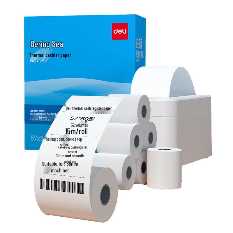 Deli Bering Sea Thermal Receipt Paper 57x50 Type 14.5m x 32 rolls