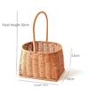 Durable Bamboo Flower Basket Long Handle Imitation Rattan Storage Basket  Valentine's Day