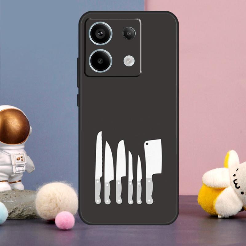 Love Baking Chef Knife Case For Xiaomi Redmi Note 13 11 9 10 12 Pro Plus 12S 11S 10S 9S Redmi 12 10C 12C 13C Cover