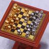 Portable Chess Board Mini Metal Playing Pieces Compact Strategy Game For Tabletop Enthusiasts