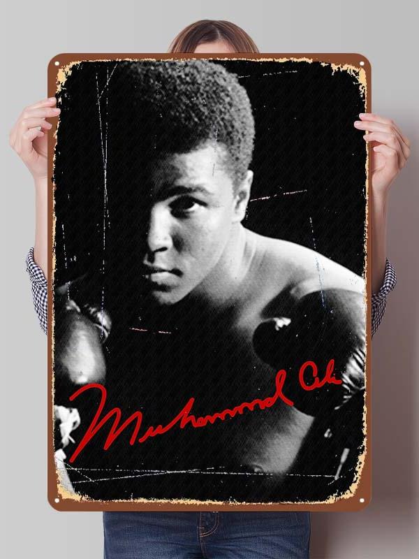 Muhammad Ali Bokser Metalowe Plakaty Dekoracyjne do Dekoracji Pokoju Niestandardowe Bokserskie Metalowe Tabliczki Cyny do Dekoracji Ściennej Retro Dom Mężczyźni