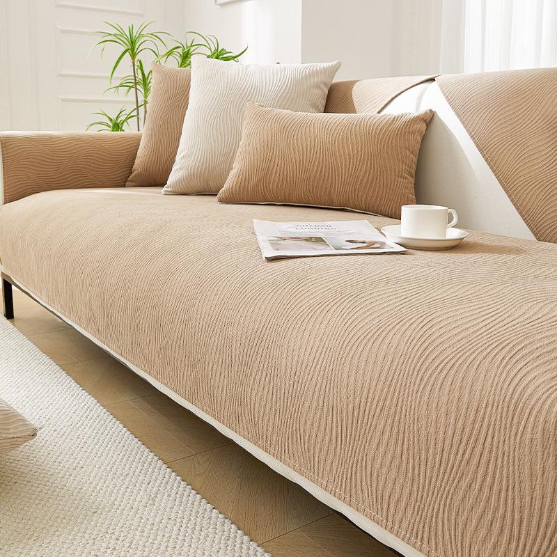 Sofa Cover Chenille Anti Cat Scratch No Pilling Solid Color Universal for All Seasons Sofa Covers for Living Room