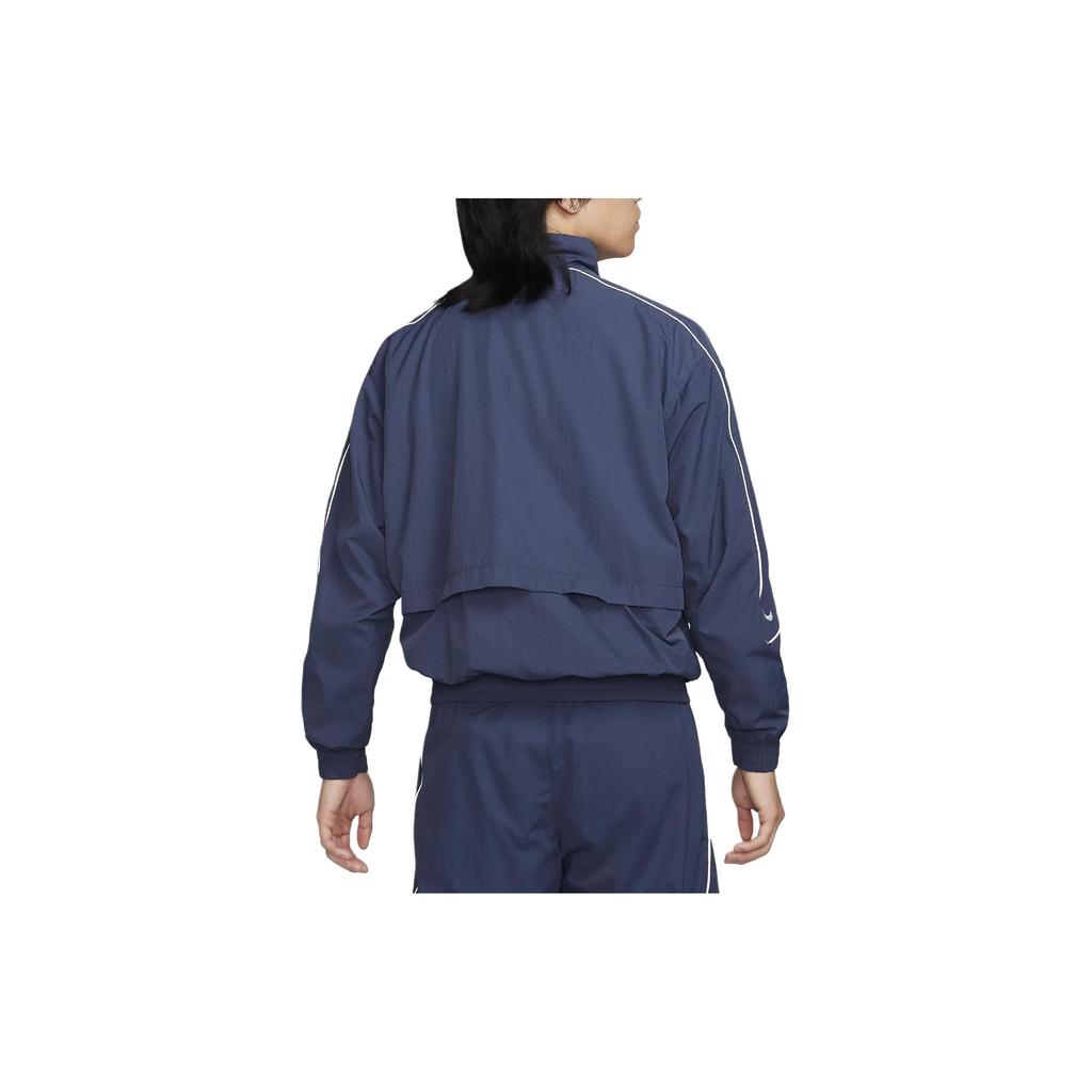 Nike Sportswear Solo Swoosh Logo Zip-Up Collar Jacket Men Jackets Thunder-Blue FB8623-437