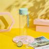 Zeitstempel Präzisionsskala Gewindebecher Mündungssiegel Auslaufsichere Tragbare Wasserflasche Sportbecher PC-Material. Mit Textur zum Mitnehmen