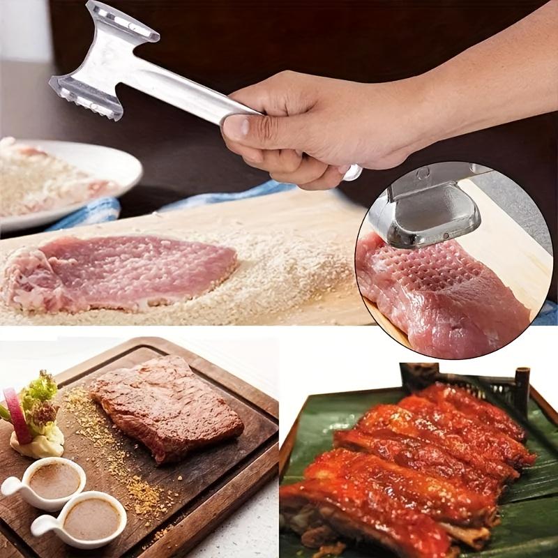 Dual-Sided Meat Tenderizer Aluminum Alloy Steak Hammer for Smashing Slapping Knocking Beef for Outdoor Picnics BBQ Kitchen Tool
