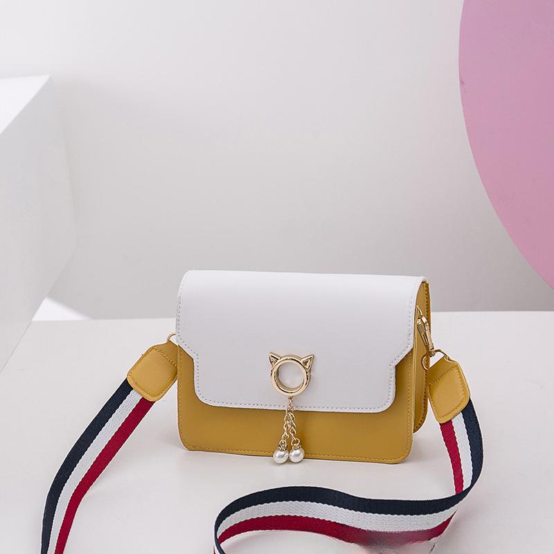 Katzenanhänger Kleine quadratische Tasche Koreanischer Stil Damen Schultertasche Damen Umhängetasche Handy-Tasche