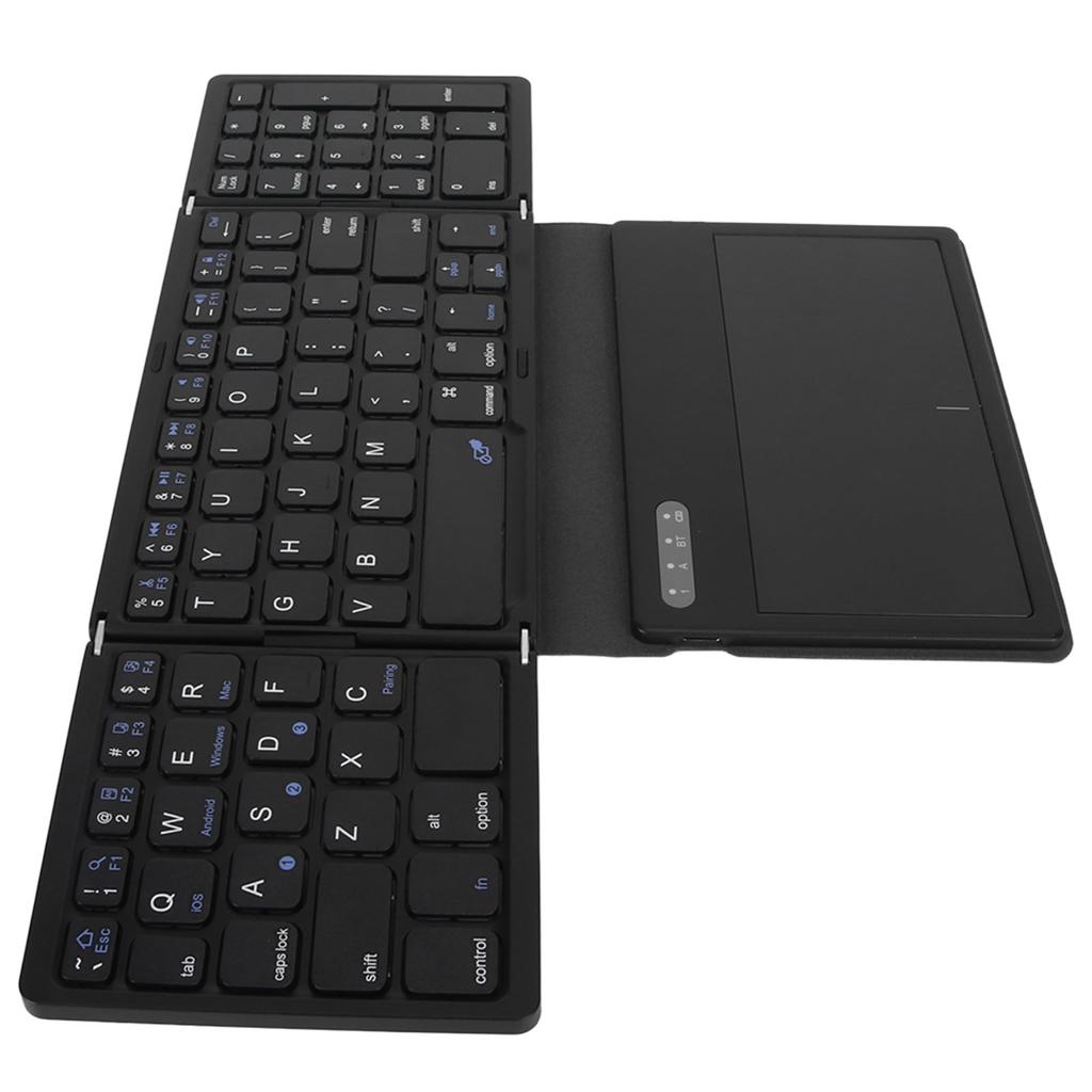 Foldable Bluetooth Keyboard Low Latency Bluetooth 5.1 Full Size Keyboard with Large Touchpad for IOS for Android for