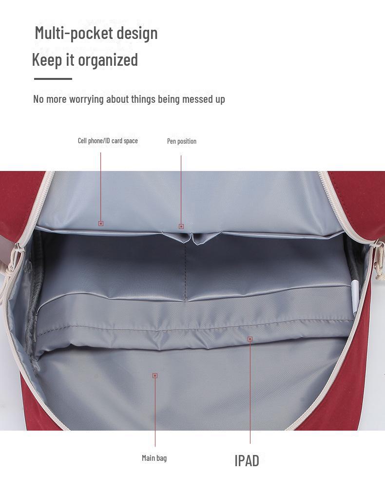 Korean Style Large Capacity Backpack for Female Students - Suitable for Elementary to University Levels