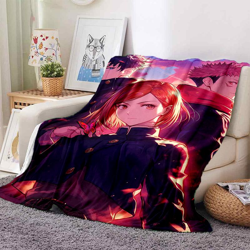 3D Cartoon Jujutsu Kaisen Anime Itadori Yuj Blanket,Soft Throw Blanket for Home Bedroom Bed Sofa Travel Picnic Office Cover Kids