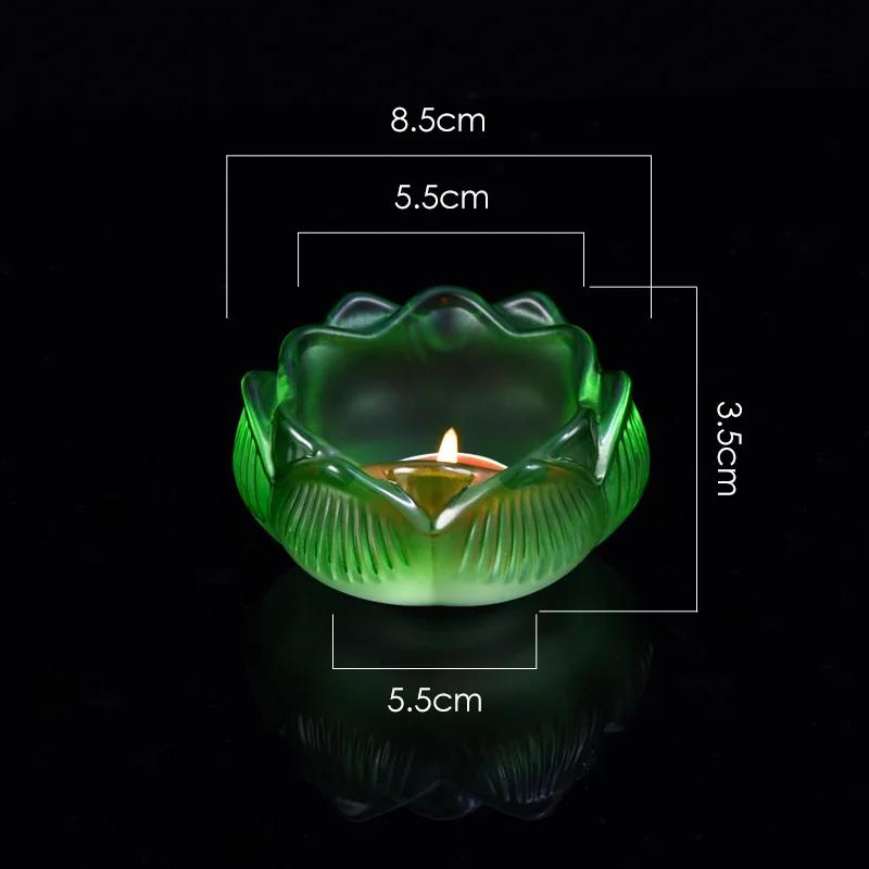 Lotus Shaped Candle Holder, Creative Articles of Worship In Front Buddha, Home, Living Room, Office Decoration, Seven Color, 1Pc