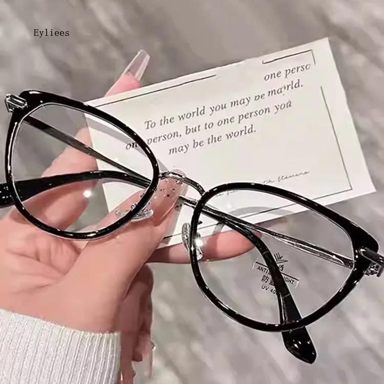 

Female s Fashion Cat Eye Myopia Spectacles Unisex Blue-Ray Blocking PC Spectacles Trendy Near Sight Eyeglasses 0-1.0-4.0 culos 0