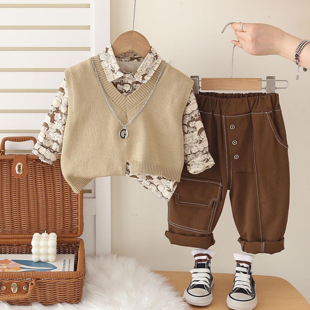 Kids Casual Long-Sleeve Set, Comfortable Daily Wear Outfits