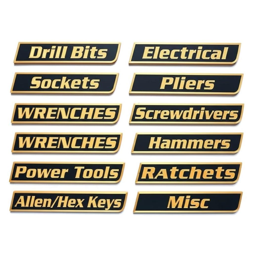 12 PCS Mini Reusable Toolbox Drawer Tags 3d Magnetic Drawers Organization Labels Badge Stickers Easy To Read Printing Steel Tool