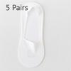 5 Pairs Boat Socks Men's and Women's Summer Ice Silk with Invisible Boat Socks Summer Silicone Non-slip Socks