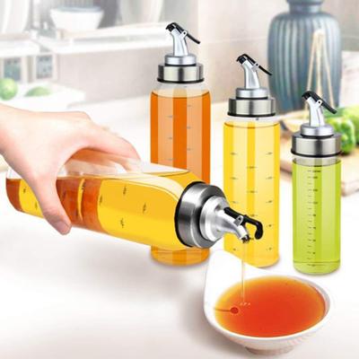 180/300/500ML Oil Glass Bottle Leak-proof High Temperature Resistant Scale Refillable Soy Sauce Vinegar Olive Oil Condiment Dispenser for Kitchen