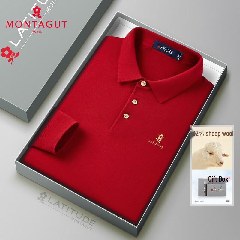 

MONTAGUT Men s Warm 32% Wool Blend Long-Sleeve Sweater 2XL