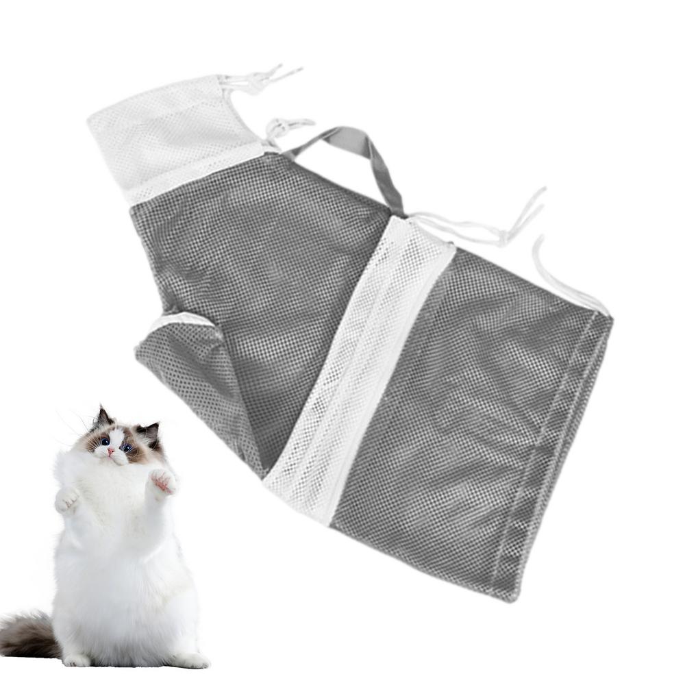 Cats Shower Net Bag Breathable Anti Scratch Cat Bathing Bag Loose And Removable Pet Grooming Bath Bag For Bathing Daily Clean
