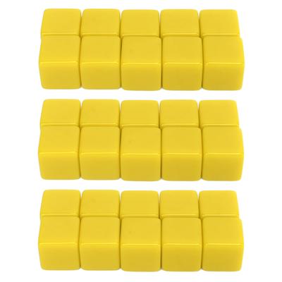 30 st 16 mm Tärningsset Sexsidiga Blanka Tärningar Skriv på Kuber Spel för Matematikundervisning Utbildning Gul
