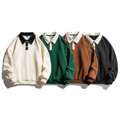 Neues Herbst- und Winter-Samt-Trend-Kapuzenpullover mit Revers für Teenager und Herren, Trendmarke, Lockerer Freizeit-Kapuzenpullover