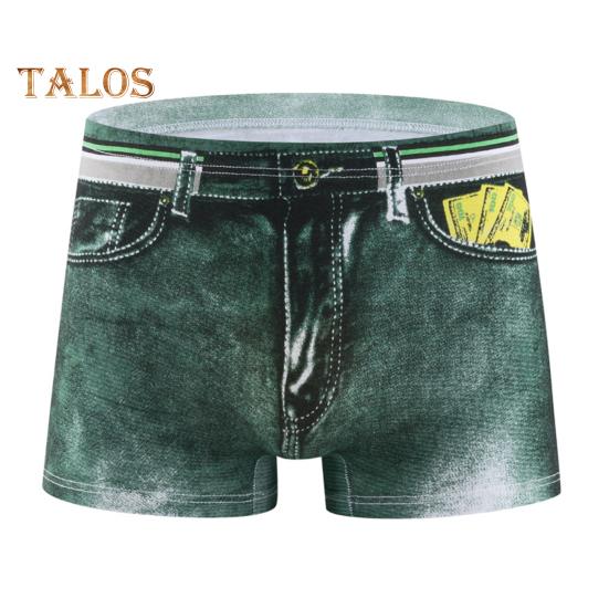 

Мужские трусы-боксеры средней посадки с имитацией 3D-принта, шорты с принтом, эластичные бандажи, U-образные трусы XXXL темно-зеленого