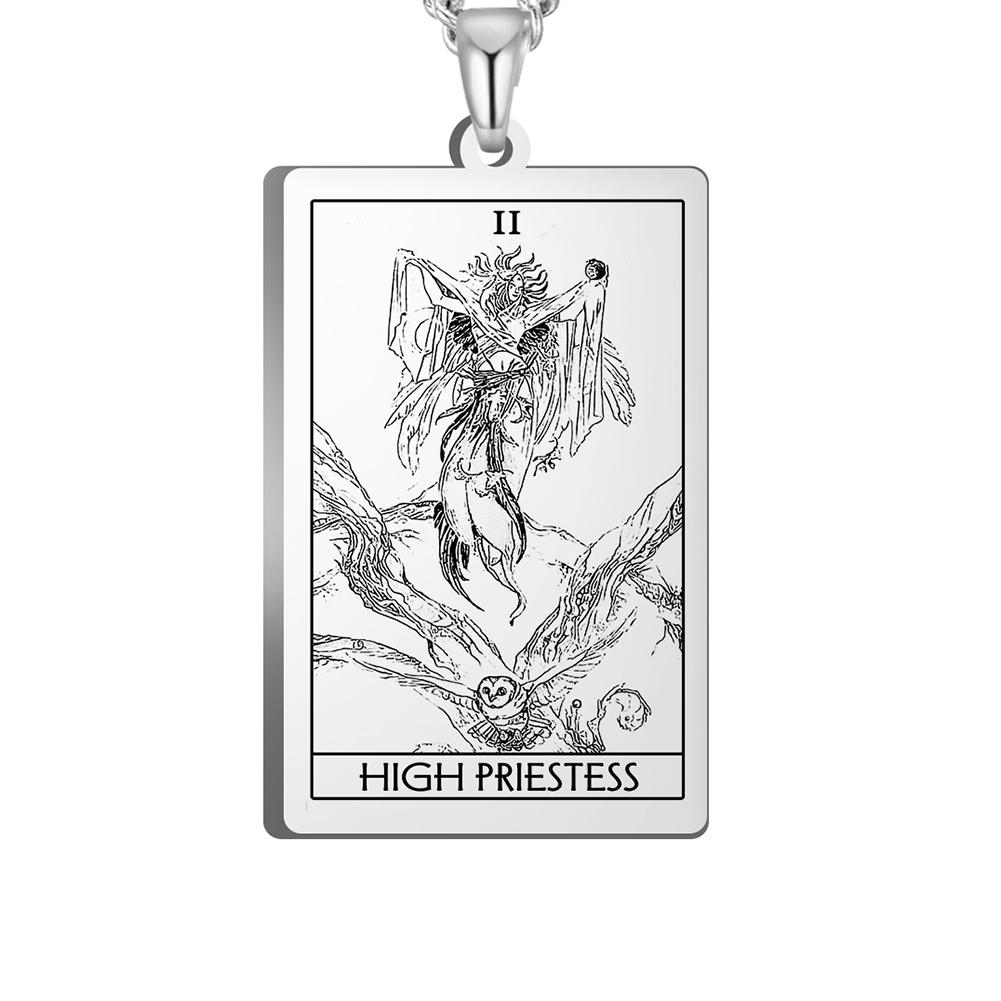 Dawapara The Major Arcana Tarot Cards Vintage Amulet Pendant for Necklaces Accessories Wholesale Stainless Steel