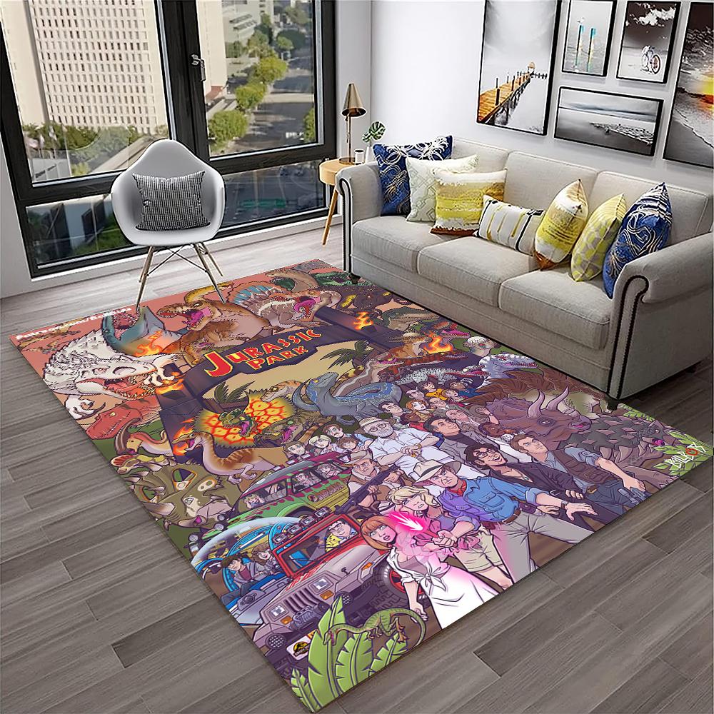 Jurassic Park Dinosaur Cartoon Child Carpet Rug for Home Living Room Bedroom Sofa Doormat Decor,Play Area Rug Non-slip Floor Mat