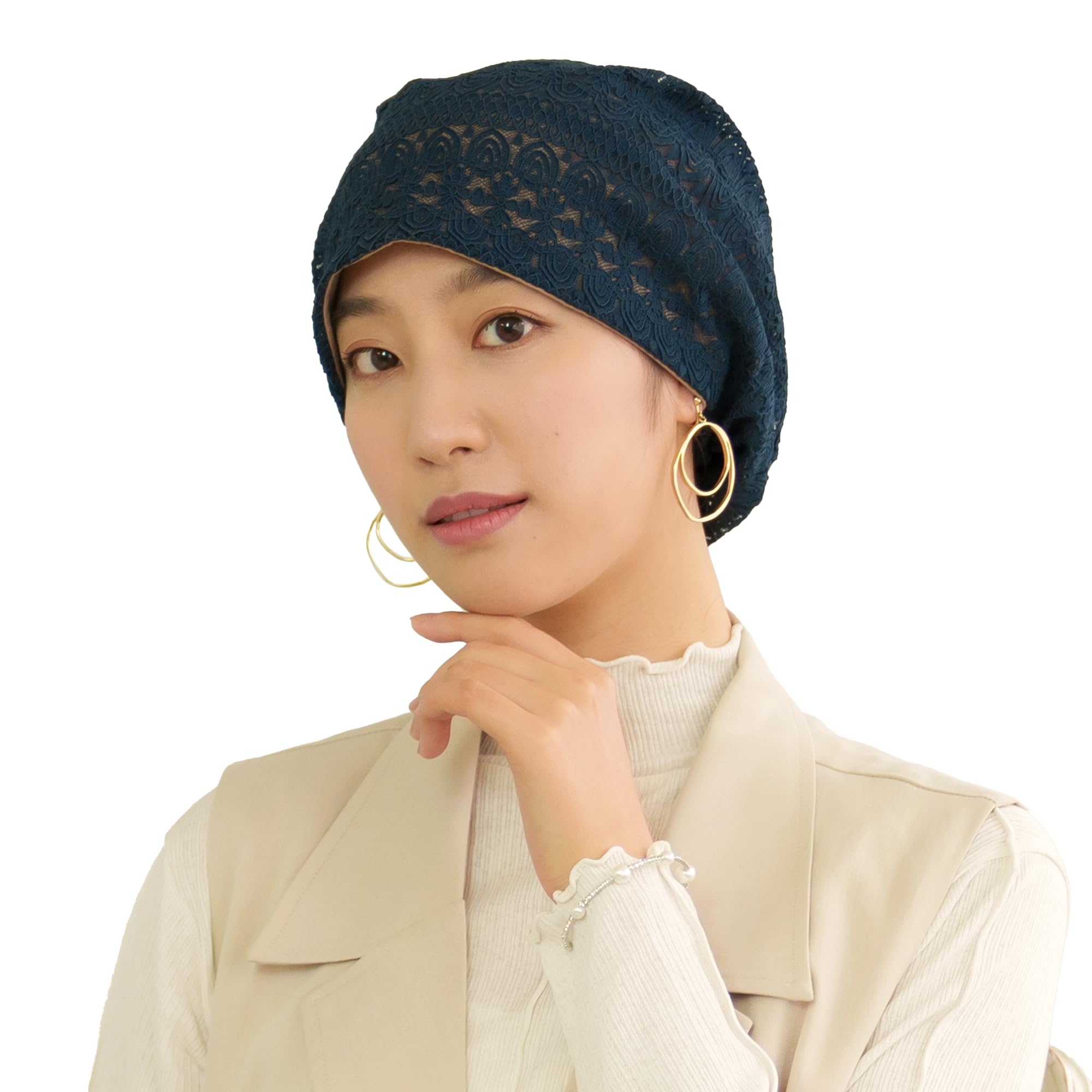 

MY Medical Cap Jean Grace Lace [KISS LIFE] (Navy) (kml100415a)