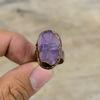 Afrikanischer Amethyst Rohring Elektrogeformter Kupferring Verstellbare Ringe Handgefertigter Elektrogeformter Schmuck Edelsteinringe Geschenk für besondere Anlässe