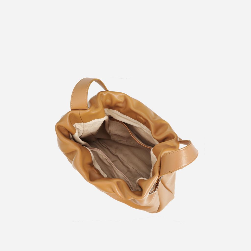 Folded Bag, Simple and Versatile Tote Bag, Women's Cowhide, New Commuter Large-capacity Bucket Bag, Underarm Bag.