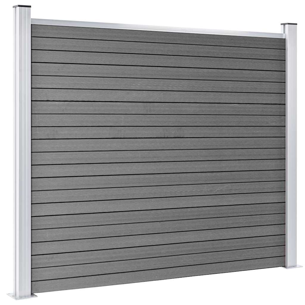 Fence Panel Set WPC 699x146 Cm Grey