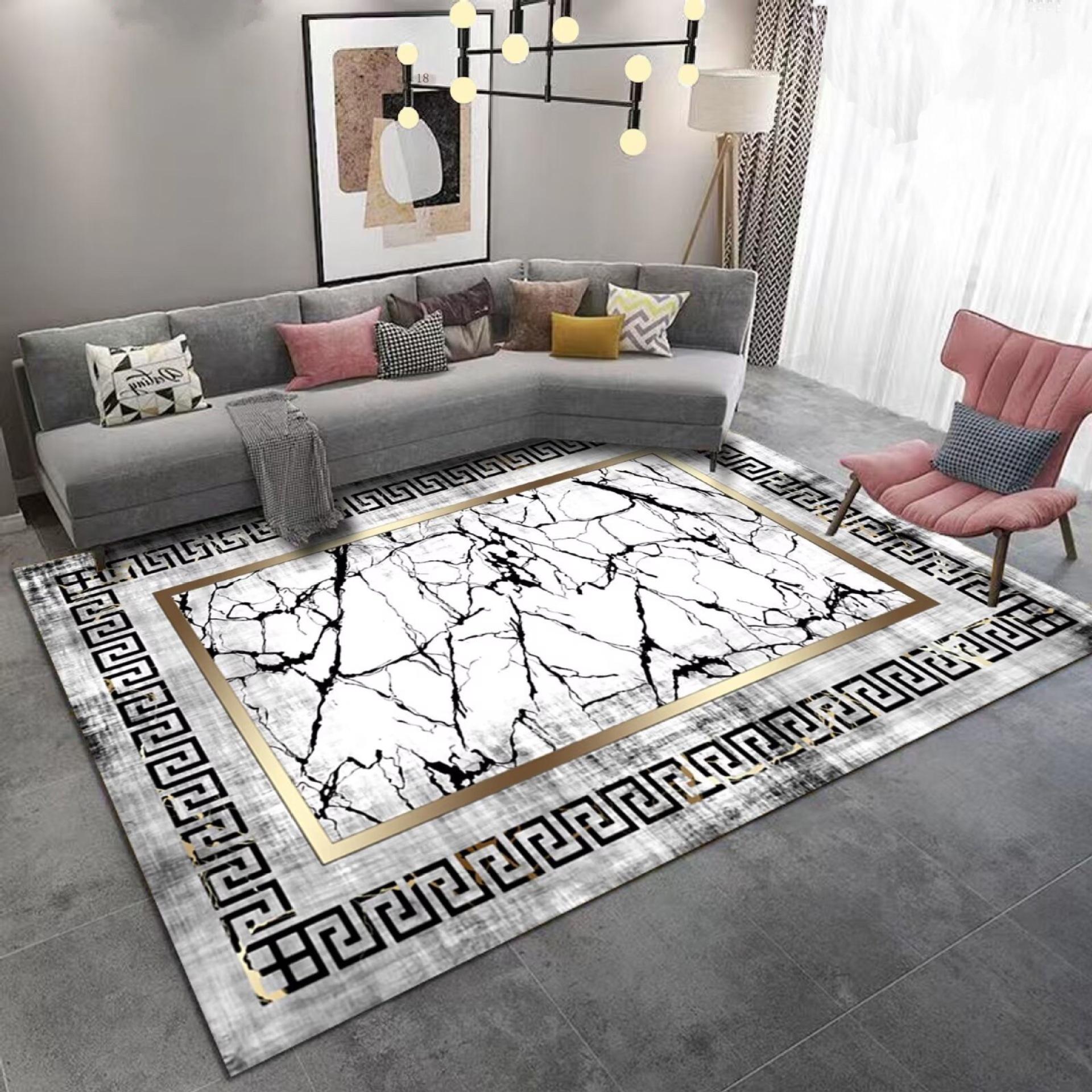 

Ковер для гостиной, грязеотталкивающий и простой в уходе, противоскользящий и износостойкий, бытовой ковер для спальни, прикроватный ковер 120 * 160cm