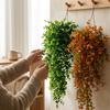 5 Forks Artificial Eucalyptus Leaf Vine Plastic Penny Leaf Decor Plant Outdoor Use