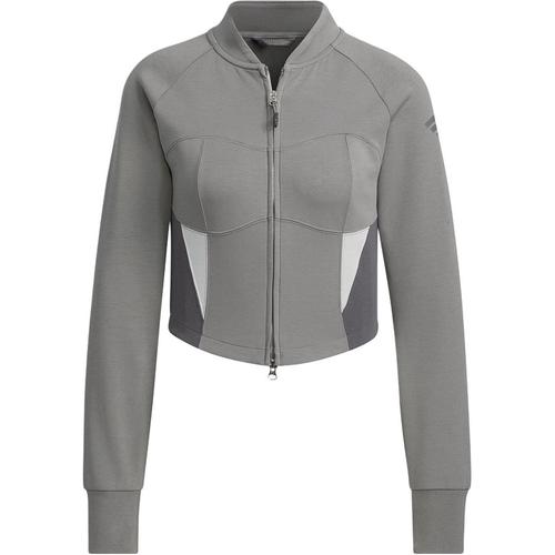 Adidas Sportswear SLIM KNIT JACKET Jackets Coats Women s Gray JJ3560 S серый