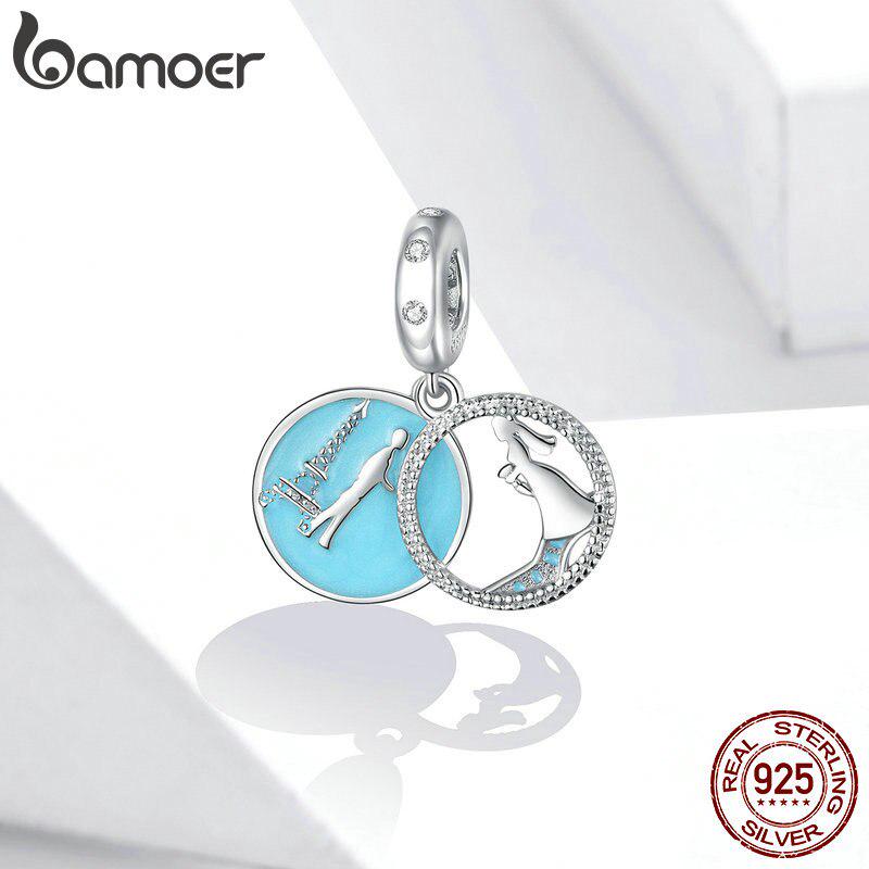 

Подвеска Bamoer из стерлингового серебра 925 пробы с винтажным узором, романтическая встреча, подходит для оригинального браслета или ожерелья, ювелирные изделия своими руками 925 silver