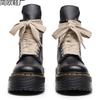 Erste Schicht dicker Boden Loch Lokomotive Stiefel Damen, Seitenreißverschluss Litschi Muster Kurzstiefel Leder Locker
