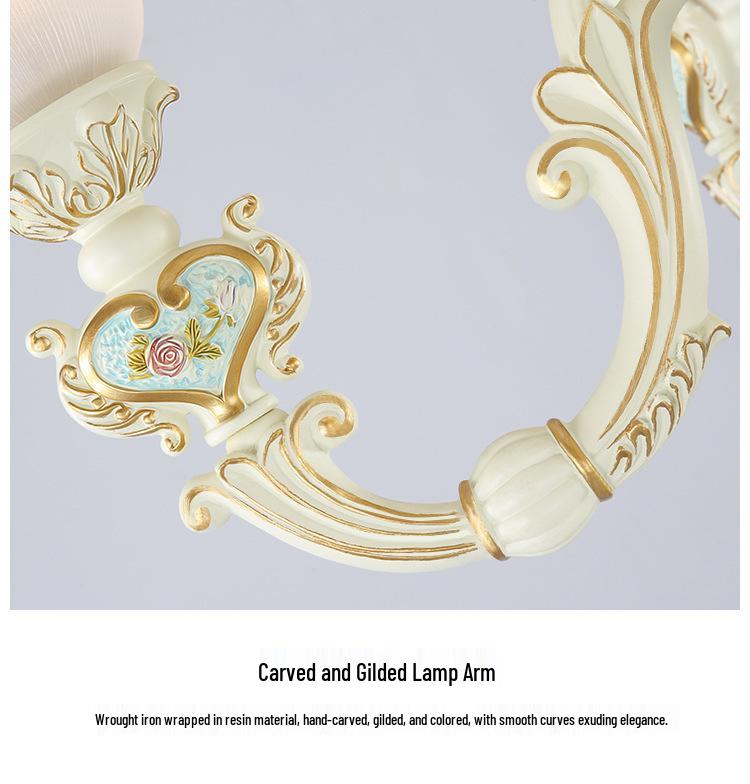 European Retro Resin Chandelier for Living Room, Restaurant, or Bedroom - Warm Atmosphere and Unique Style