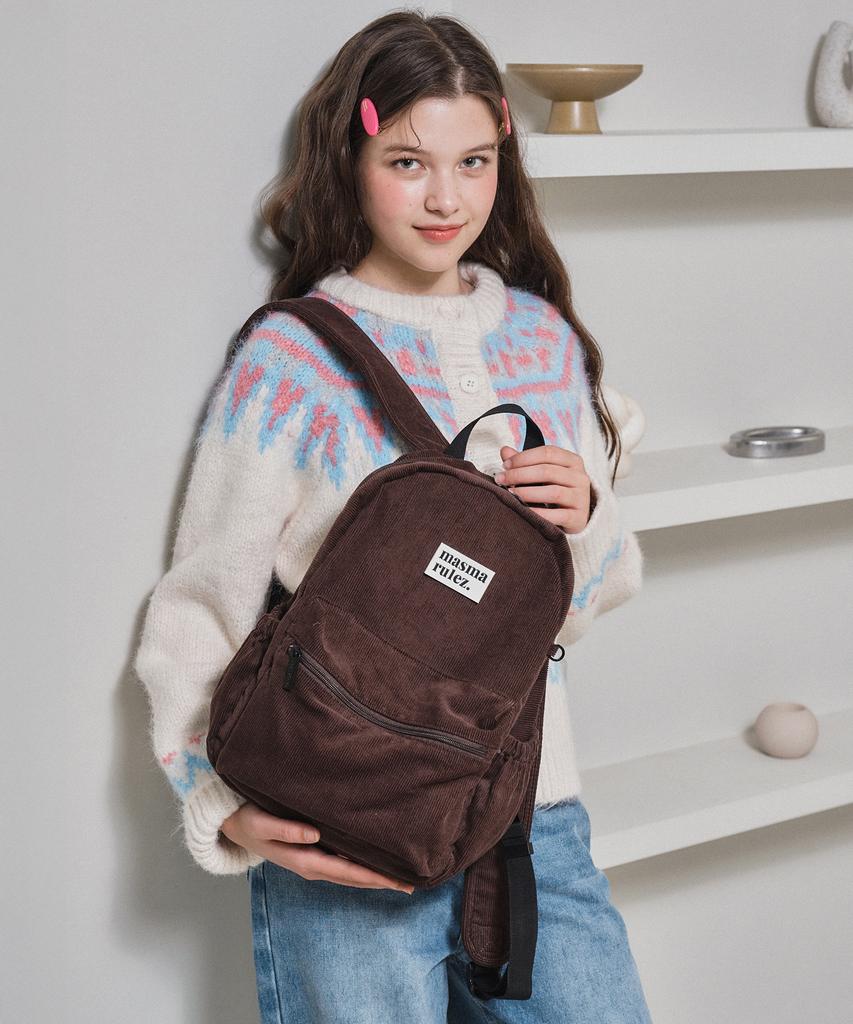 Masmarulez Mini Ver. Daily Backpack_Corduroy Deep Brown