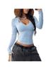 Women S Ribbed Knit V Neck Blouse Slim Fit Long Sleeve Top Fashion Elegant Casual Crop Sweater Autumn Winter Simple Knitwear Sweaters