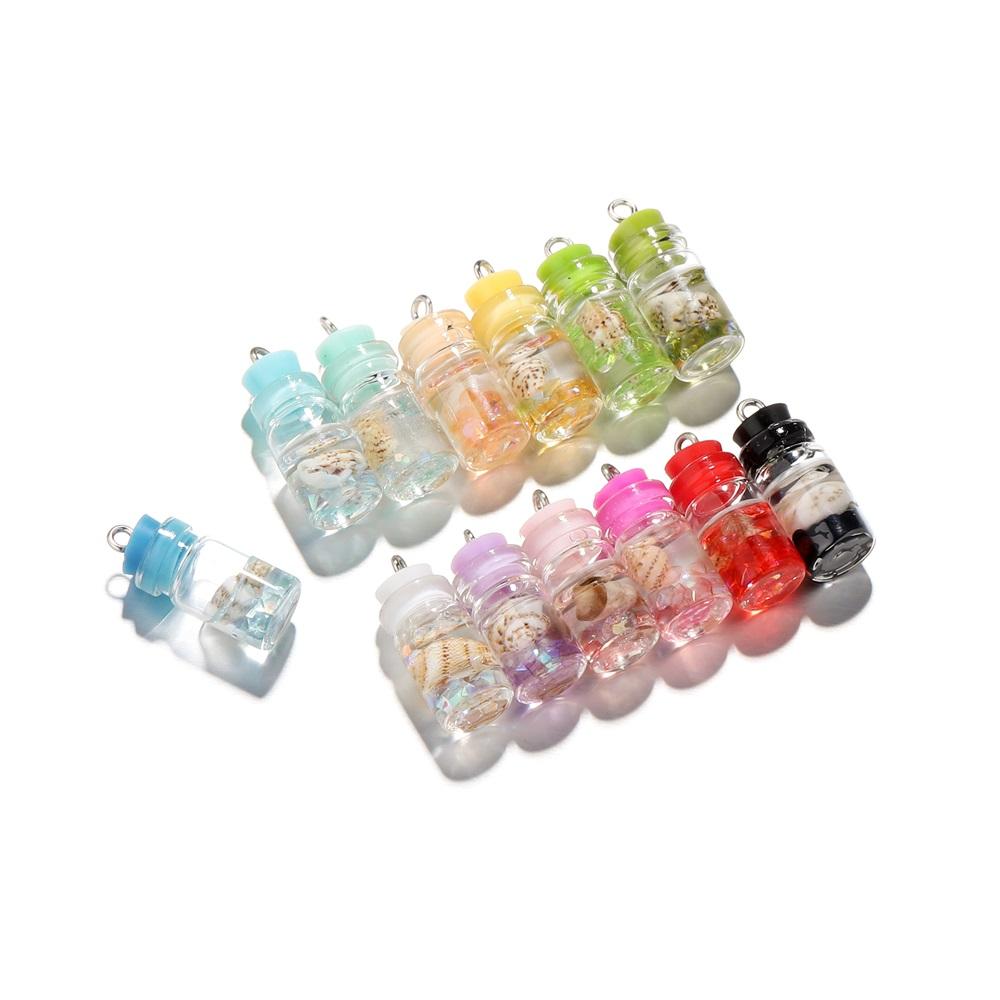 10pcs/lot Conch Shell Ocean Drift Bottle Pendants Handmade Crafts Charms For Earrings Necklace DIY Jewelry Making Supplies