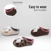 Leopard Print Fleece Slip-on Shoes for Girls & Boys: Non-slip, Warm, Half-open, Furry Winter Footwear