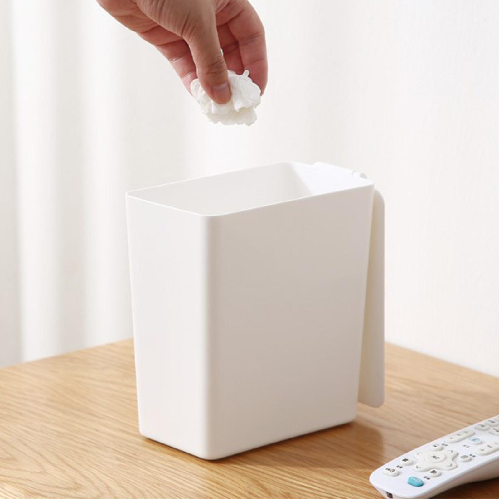 

Настольный мусорный бак с крышкой, пластиковый микро-нажимной мусорный бак, небольшой мусорный бак на столешнице для офисного комода белый