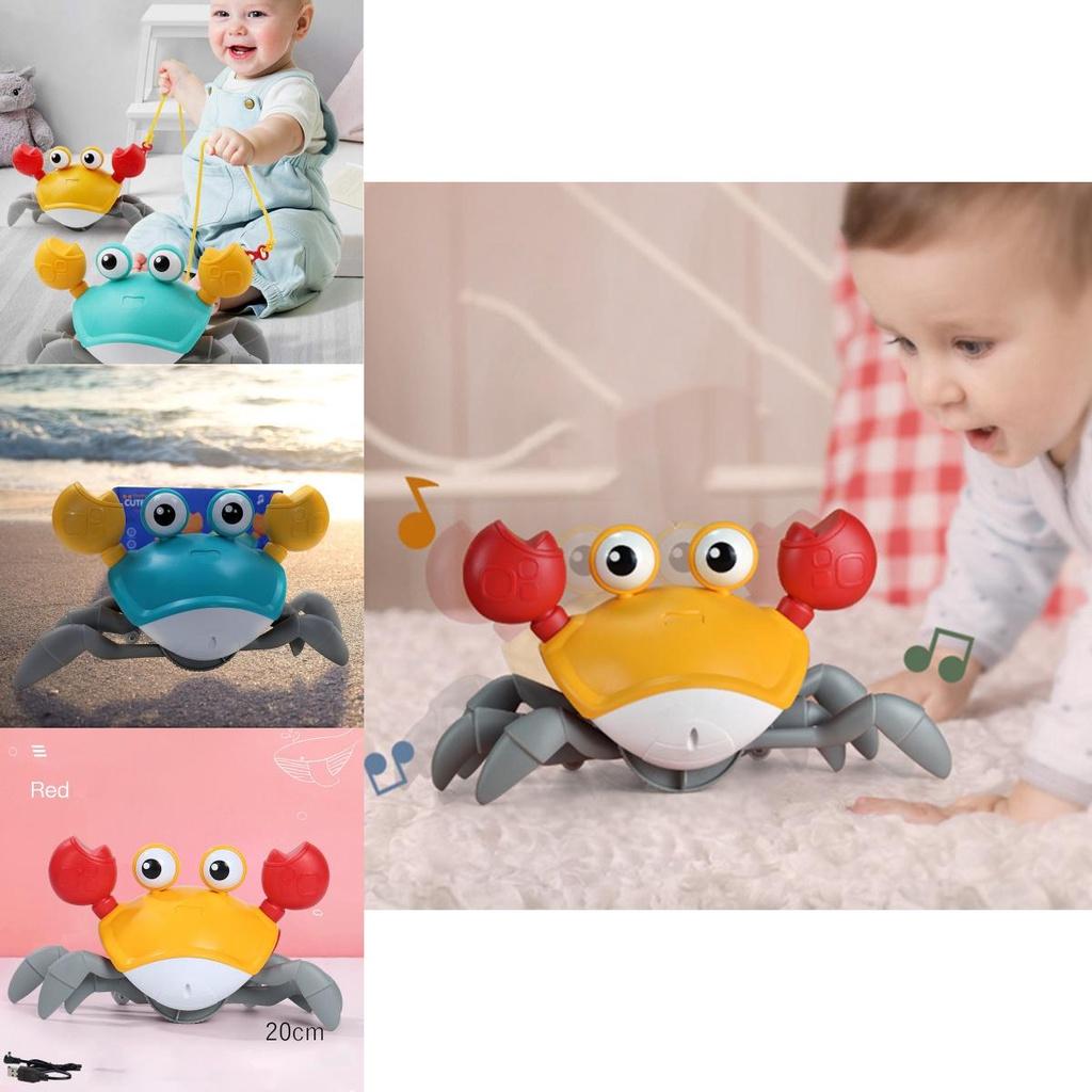 Brinquedo Interativo de Caranguejo Rastejante Para Crianças Com Luz LED e Funções de Desvio de Obstáculos