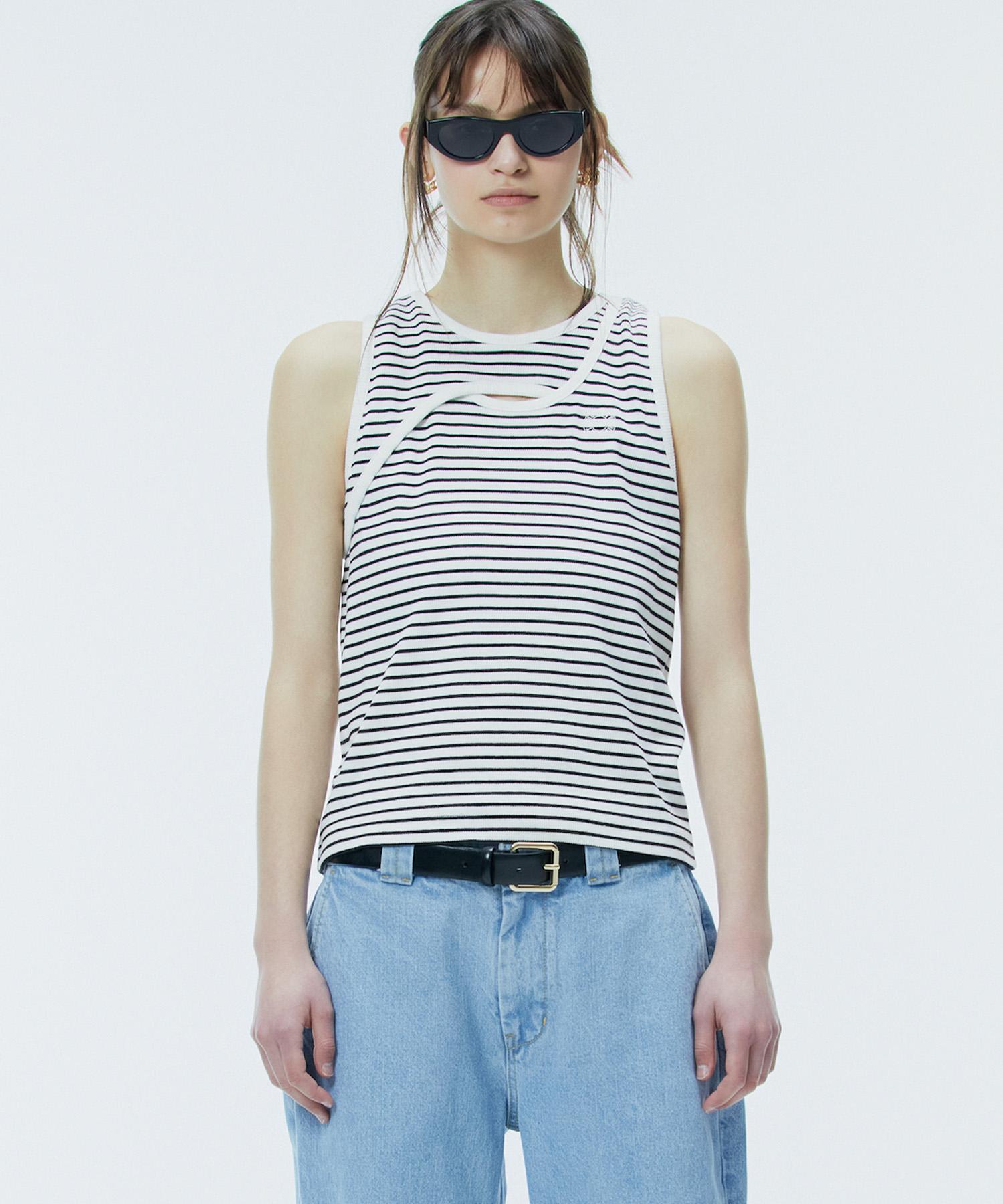 Noang Cross Sleeveless Stripe-Black Stripe-Black/Xs