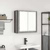 Bathroom Wall Cabinet with Mirror Grey Sonoma 60 x 21 x 60 cm