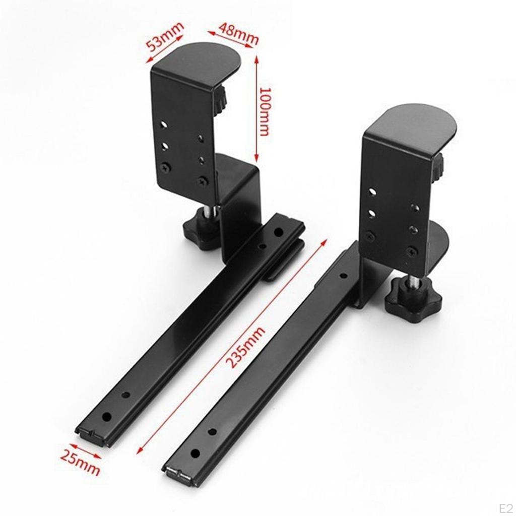 2 Pieces Under Desk Keyboard Tray Slide Slides Hardware Drawer Home Lap Full Extension