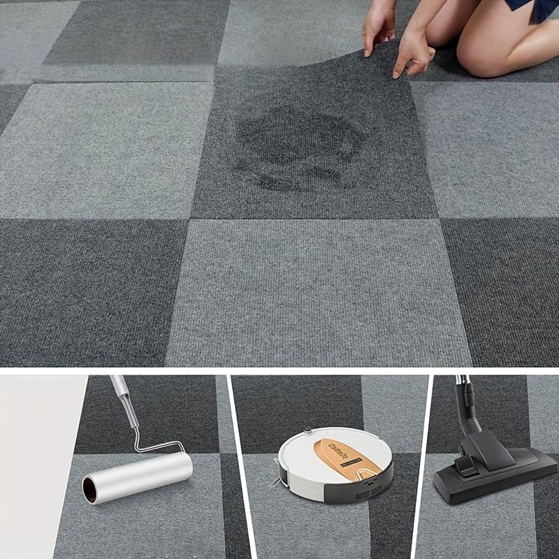 10Pcs Self-Adhesive DIY Modern Carpet 30x30CM Cuttable Fully Spread Floor Mat Rug Carpet Squares for Bedrooms Office Indoor