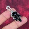 Smycken i svart onyx, hänge i massivt 925 sterlingsilver, handgjorda ädelstenssmycken, presenter till fru, helt nytt hänge