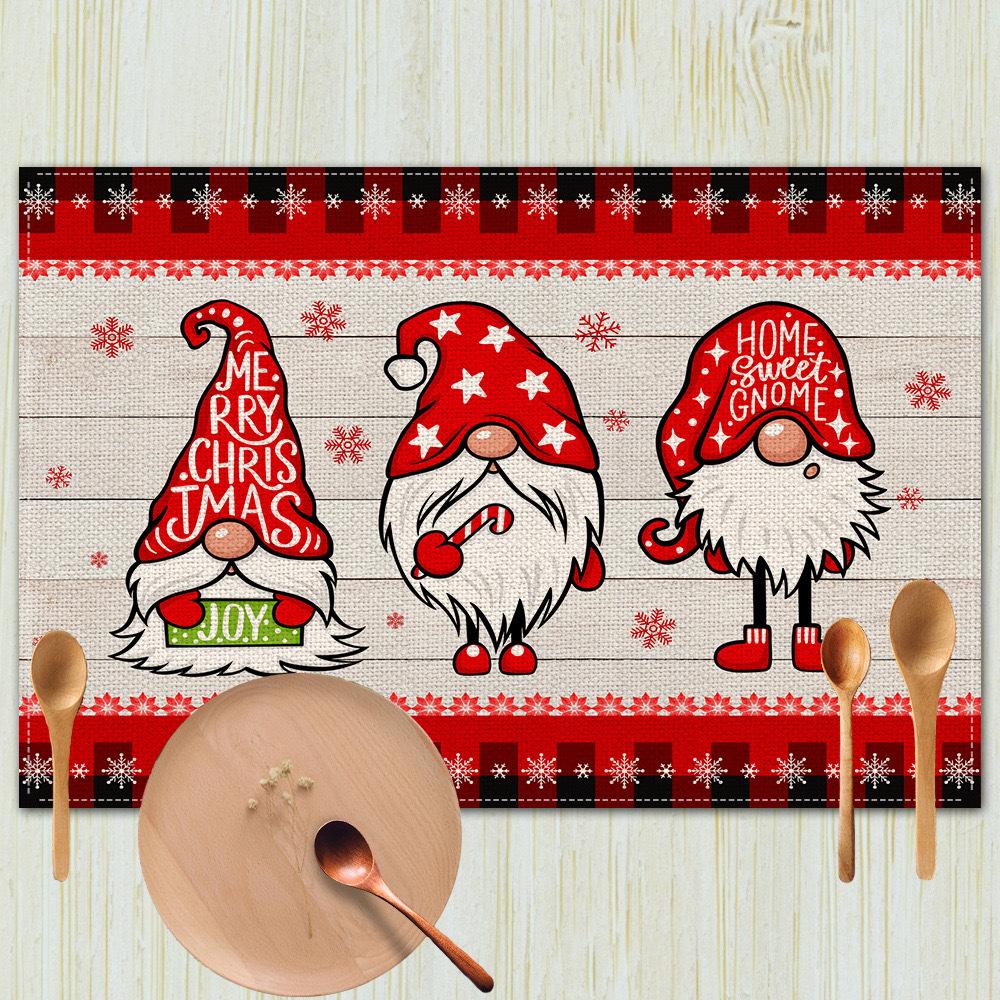 Christmas Table Mats Holiday Dining Placemats for Xmas Table Decor Snowflake Table Runner Waterproof Festive Accessories
