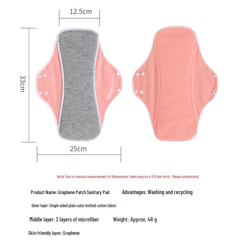 Washable 33cm Large Capacity Graphene Urine Leakage Pad for Mothers - Disposable Sanitary Napkin for Coughing, Sports, and Urine Leakage.